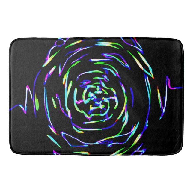 Playful Colorful Pattern Bath Mat (Front)