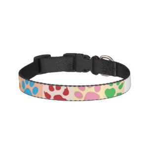 Playful Colorful Paw Prints Vibrant Pet Dog Collar