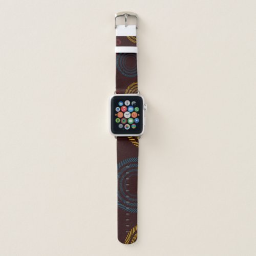 Playful colorful trendy cool striped circles apple watch band