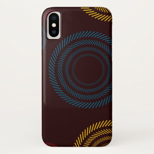 Playful colorful trendy cool striped circles iPhone XS case