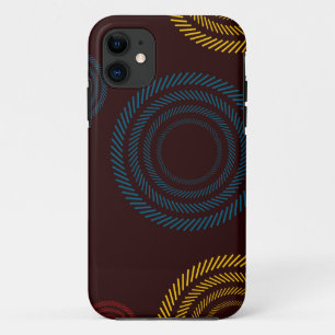 Playful, colorful, trendy, cool striped circles iPhone 11 case