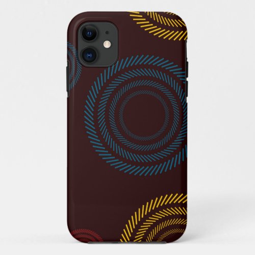 Playful colorful trendy cool striped circles iPhone 11 case