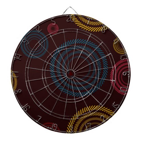 Playful colorful trendy cool striped circles dart board