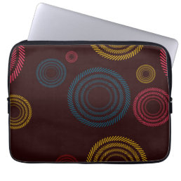 Playful, colorful, trendy, cool striped circles laptop sleeve