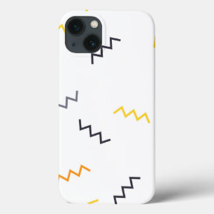 Playful, colorful, trendy, modern memphis zigzags iPhone 13 case