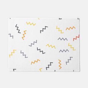 Playful, colorful, trendy, modern memphis zigzags doormat