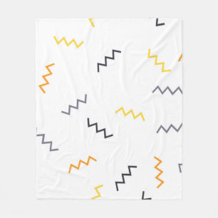 Playful, colorful, trendy, modern memphis zigzags fleece blanket