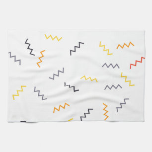 Playful, colorful, trendy, modern memphis zigzags kitchen towel