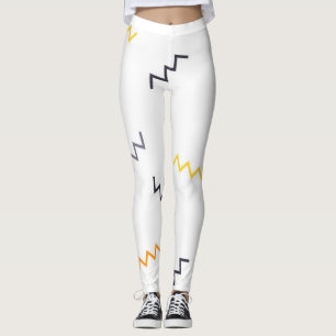 Playful, colorful, trendy, modern memphis zigzags leggings