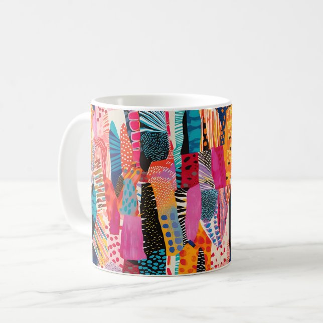 Playful Colors Abstract Pattern Coffee Mug (Front Left)