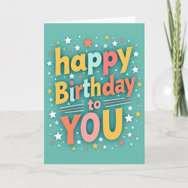 Playful Colors Birthday Card (Front)