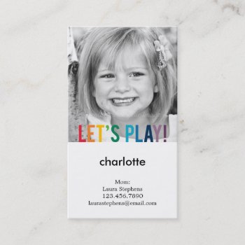 Playful Colors Mommy Card / Play Date Card by berryberrysweet at Zazzle
