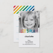 Playful Colors Mommy Card / Play Date Card (Front/Back)