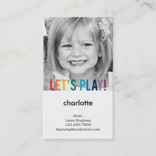 Playful Colors Mommy Card / Play Date Card