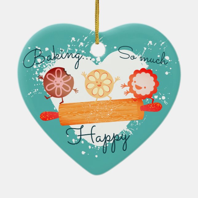 Playful cookies rolling pin Christmas ornament (Back)