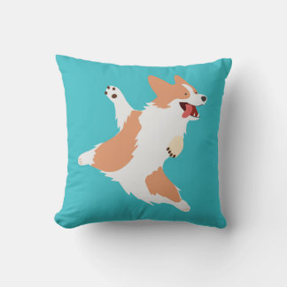 Playful Corgi Throw Pillow