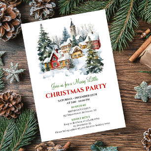 Playful cozy Christmas scene festive party invites