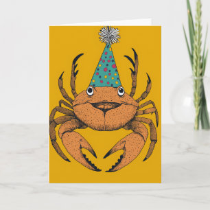 Playful Crab Birthday Party Greeting Card