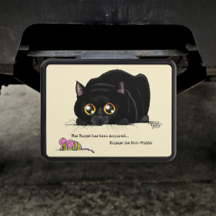 Playful Cream Kitty Butt Wiggle Black Cat Hitch Cover