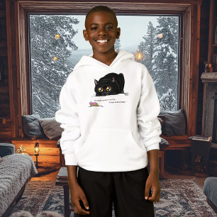 Playful Cream Kitty Butt Wiggle Black Cat Hoodie