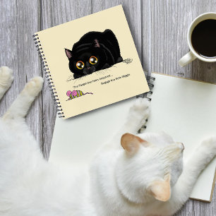 Playful Cream Kitty Butt Wiggle Black Cat Notebook