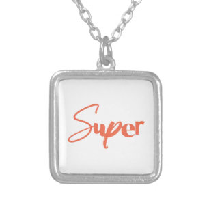 Playful, creative, cool trendy red design of Super Silver Plated Necklace