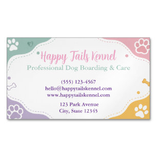Playful Custom Kennel Magnet Business Card