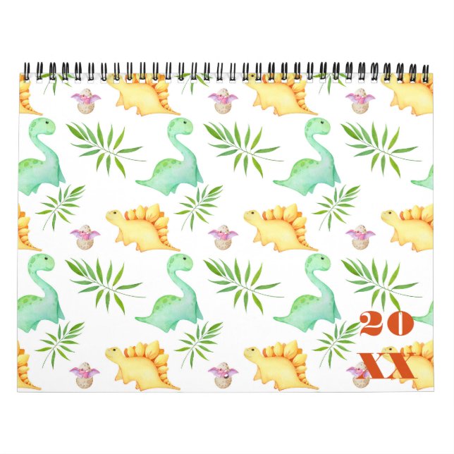 Playful Custom Pre-historic Dinosaur Theme Calendar (Cover)