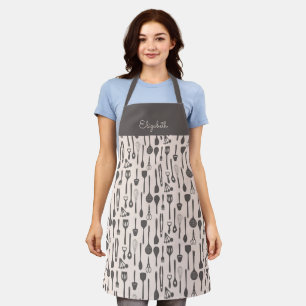 Playful Cute Baking Apron Colorful Kitchen Utensil
