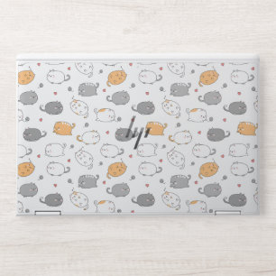 Playful Cute Funny Cat Pattern HP Laptop Skin