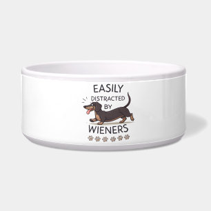 Playful Dachshund Dog Funny Cartoon Art Bowl
