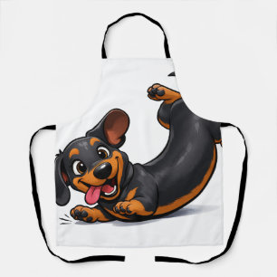 Playful Dachshund Puppy Apron