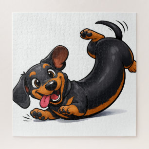Playful Dachshund Puppy  Jigsaw Puzzle