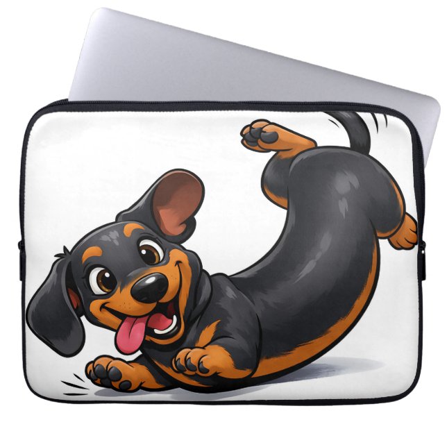Playful Dachshund Puppy  Laptop Sleeve (Front)