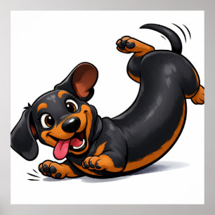 Playful Dachshund Puppy Poster