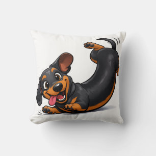 Playful Dachshund Puppy Throw Pillow