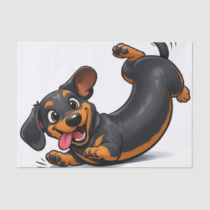Playful Dachshund Puppy  Tissue Paper