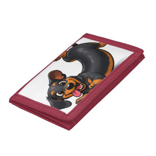Playful Dachshund Puppy Tri-fold Wallet