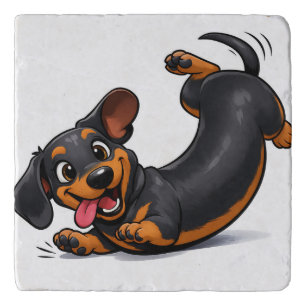 Playful Dachshund Puppy Trivet