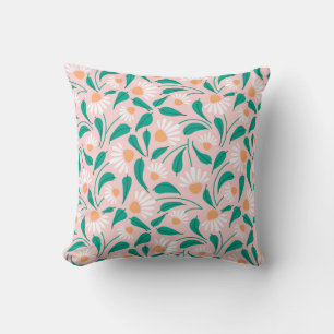Playful Daisy Meadow Throw Pillow