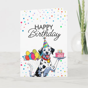 Playful Dalmatian Dog Fun Birthday Card