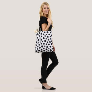Playful Dalmatian Inspired Dotted Black Spots Dog  Tote Bag