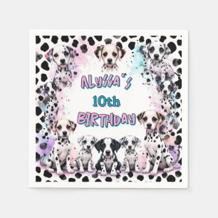 Playful Dalmatian Puppies Birthday Party Napkins