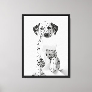 Playful Dalmatian Puppy Funny Holding Toilet Paper Canvas Print