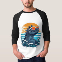 Playful Dark Gray Reptilian Monster with Sunglasse