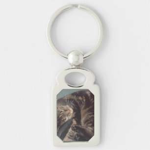 Playful Dave Rectangle Metal Keychain