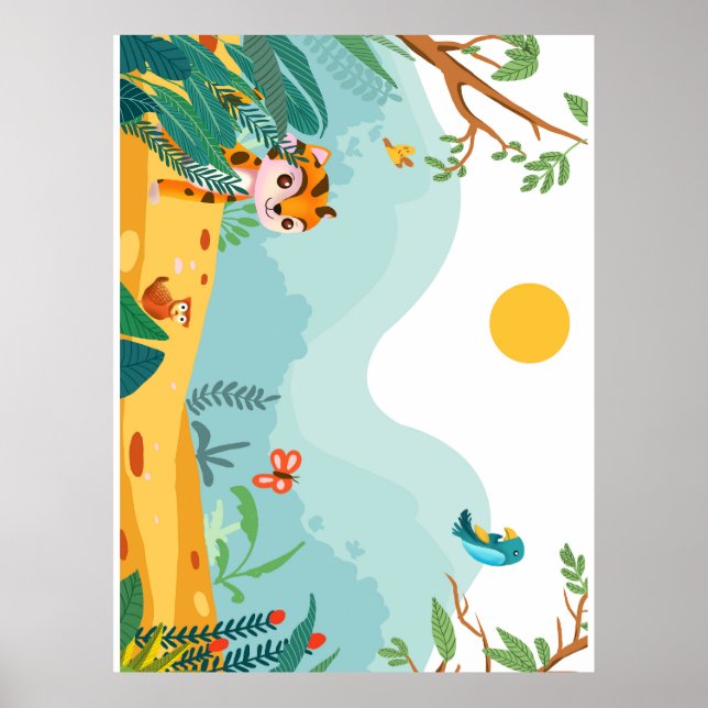 Playful & Descriptive, Playful Jungle Cub Digital  Poster (Front)