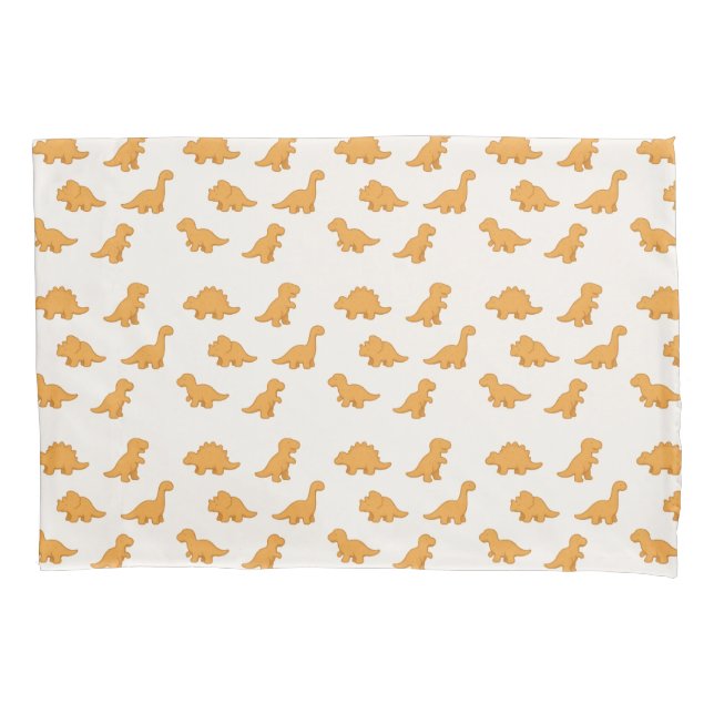 Playful Dinosaur Chicken Nugget Soft Kids Bedtime Pillow Case (Front)