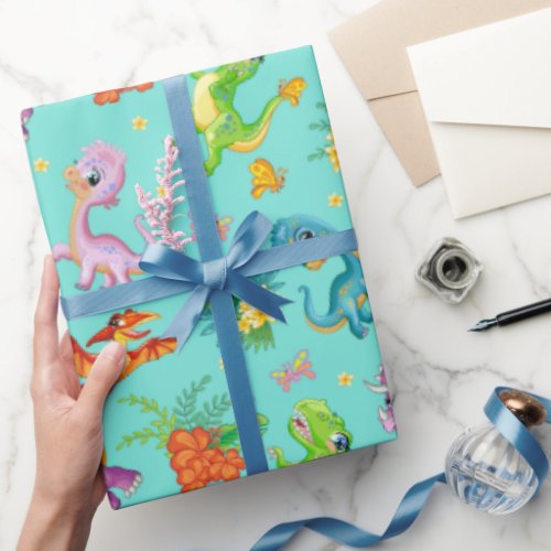 Playful Dinosaur  Wrapping Paper