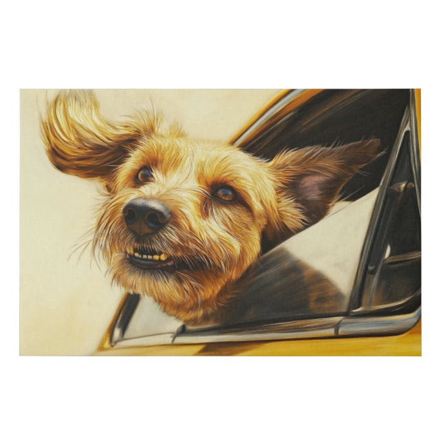 Playful Dog Enjoying Car Ride Art Print (Front)